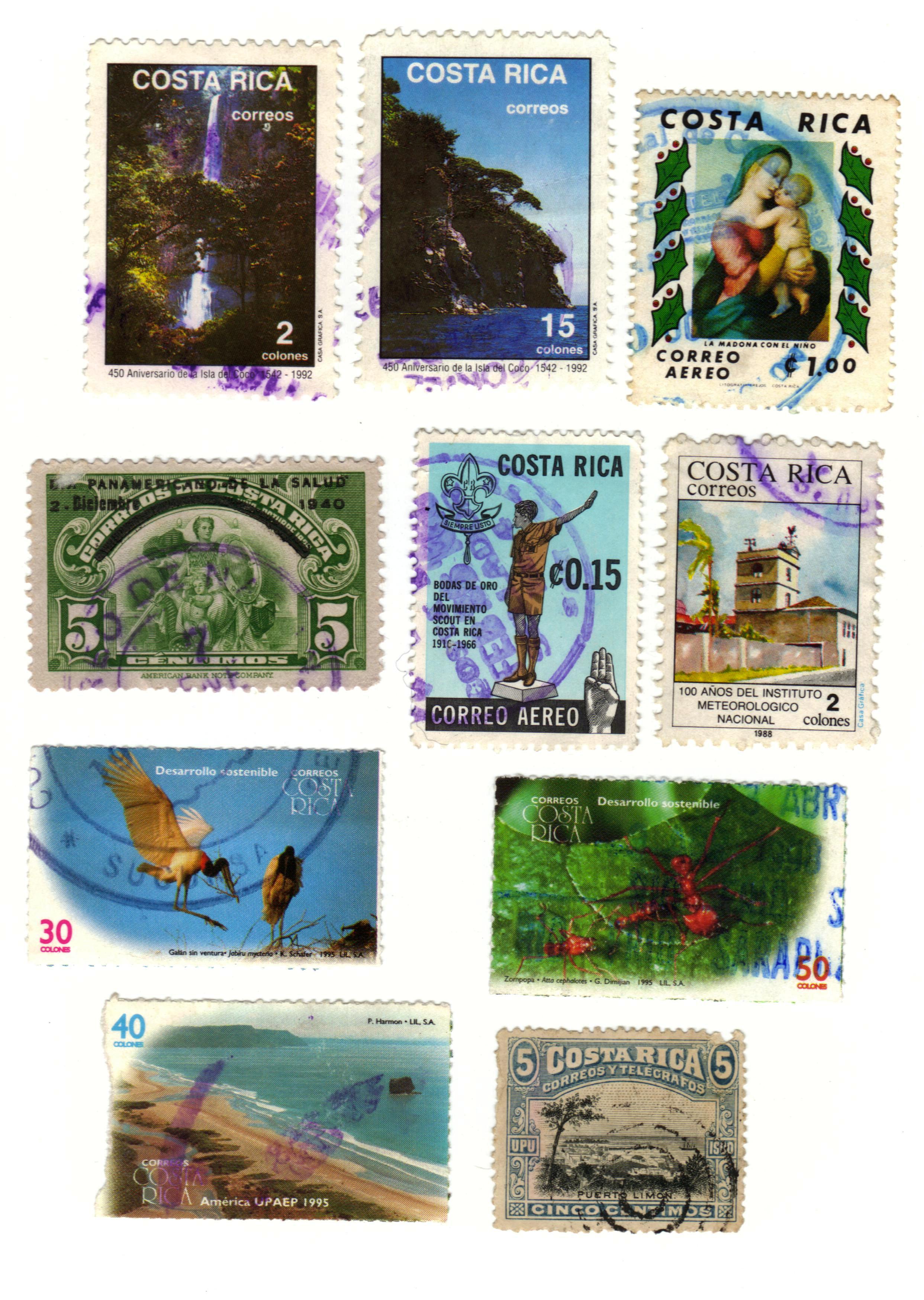 Sellos Postales de Costa Rica